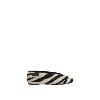 Moschino Zebra-Print Ballet Flats - female - Moschino - Ballerina Shoes - White - 7 UK - Shoes