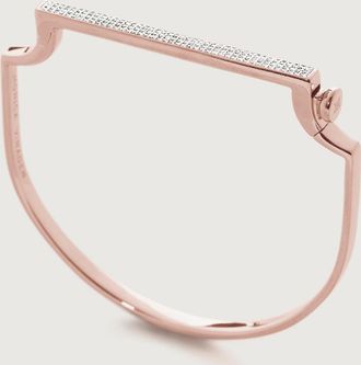 Monica Vinader Rose Gold Signature Thin Diamond Bangle Diamond