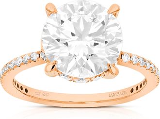 Vir Jewels 4.50 cttw Lab Grown Diamond Engagement Ring in 14K Rose Gold For Women