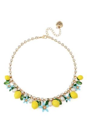Betsey Johnson Shaky Lemon Frontal Necklace in Yellow at Nordstrom