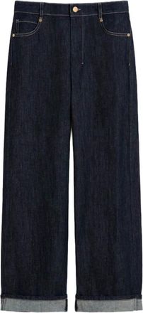 Max Mara Navy Blue Straight Flat Front Pants