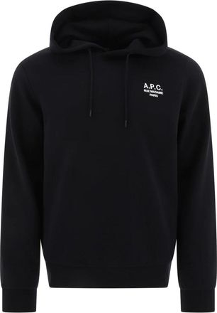 A.P.C. Zwarte Sweatshirt met Logo Borduurwerk - Heren - Hoodies - Zwart - XS - Katoen - Hoodies & sweatvesten