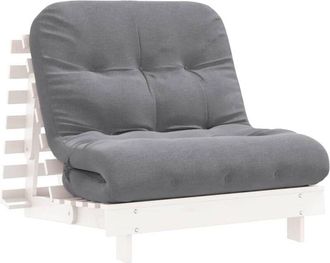 vidaXL Fut&oacute;n Sof&aacute; Cama Con Colch&oacute;n Madera Maciza Blanco 80x206x11 Cm Vidaxl