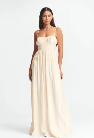 ST MRLO George Maxi Dress in Cream at Nordstrom, Size 10