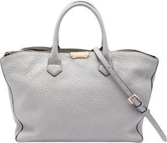 Burberry Pre-owned Dewsbury Schoudertas - Dames - Vintage Handtas - Grijs - ONE Size - Leer - Vintage