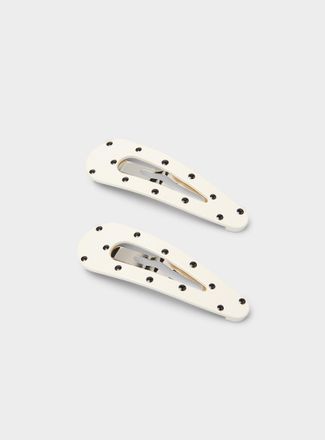 Simons Womens Pin-dot barrettes Set of 2