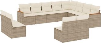 vidaXL Set De Sof&aacute;s De Jard&iacute;n 12 Pzas Y Cojines Rat&aacute;n Sint&eacute;tico Marr&oacute;n Vidaxl