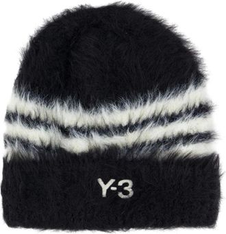 Yohji Yamamoto 3 Stripes Beanie - Accessories - unisex - Negro - ONE SIZE