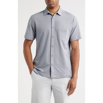Tommy Bahama Costa Wave Short Sleeve Button-Up Shirt in Iced Slate at Nordstrom, Size X-Large