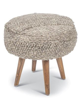 Anaya with Love Textured Oversized Handwoven Stool in Taupe at Nordstrom