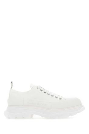 Alexander McQueen Alexander Mcqueen White Canvas Tread Slick Sneakers