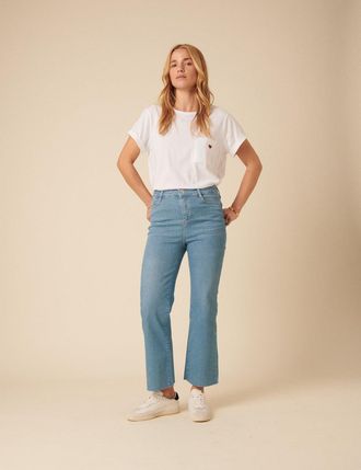 Nobody's Child Light Blue High Rise Cropped Kick Flare Jeans
