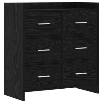 vidaXL Aparador Roble Negro 75 X 33 X 80 Cm Madera De Ingenier&iacute;a Vidaxl