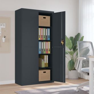 vidaXL Vidaxl - Taquilla De Acero Gris Antracita 90x40x180 Cm