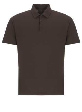 Zanone Brown Cotton Polo Shirt