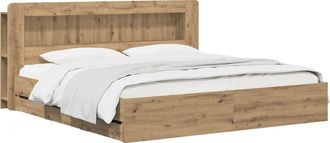 vidaXL Estructura De Cama Con Almacenamiento Y Cabecero Roble Artisan Vidaxl