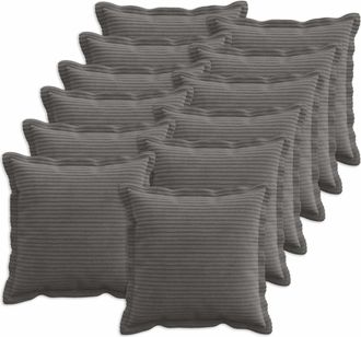 vidaXL Funda De Almohada 12 Uds. Houten Gris Oscuro 40 X 40 Cm Pana Vidaxl