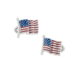 Jan Leslie American Flag Sterling Cufflinks in Multi at Nordstrom