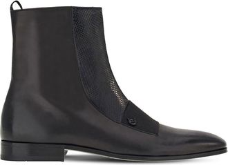 Ferragamo leather zip-up ankle boots - men - CALFSKIN/Karung/Leather/Leather - 12EE - Black