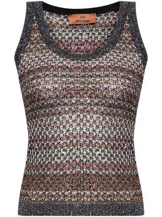 Missoni crochet-knit sequinned tank top - Multicolour
