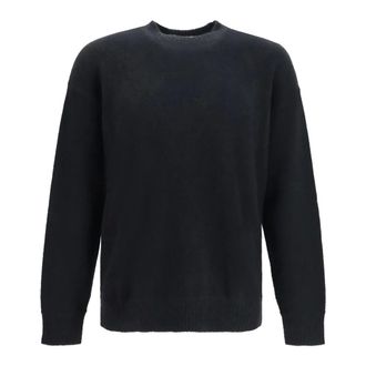Laneus Maglione Girocollo in Cashmere e Seta - - Knitwear - Uomo - Nero - M