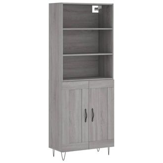 Berkfield Home Highboard Grey Sonoma 69.5x34x180 cm Engineered Wood