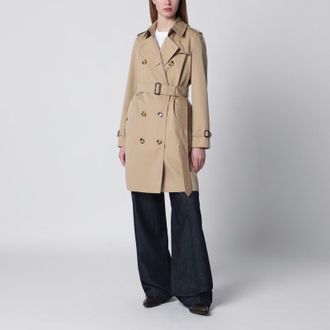 Burberry Beige double-breasted Kensington cotton trench coat