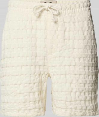 Only & Sons Regular Fit Sweatshorts mit Strukturmuster Modell TEL BRADDOCK in Offwhite, Gr&ouml;&szlig;e XL