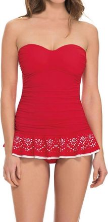 Gottex Enchantment Shirred Bandeau Laser Cut Swimdress