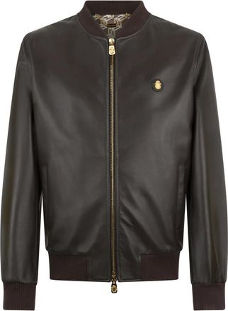 Billionaire Boys Club Nappa Leren Bomber LS - Heren - Leren en Su&egrave;de Jassen - Bruin - L - Satijn - Jassen