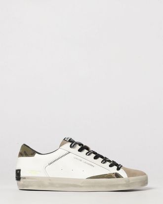 Crime London Sneakers basse Distressed in pelle con stampa camouflage e suola usurata