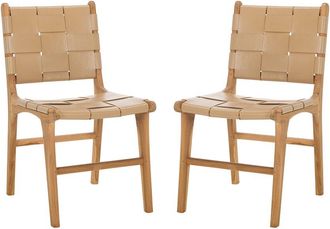 Safavieh Couture Cassaphina Woven Leather Dining Chair