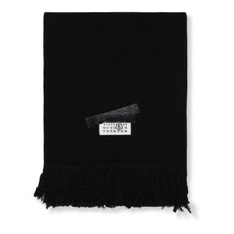 Maison Margiela Accessoires, Dames, Zwart, ONE Size, Wol, Sjaal met logo