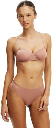 Cotton On Womens Sheer Strapless Balconette Bra in Sun Clay at Nordstrom, Size 34C