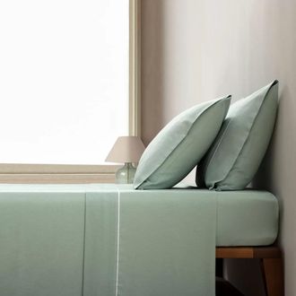 Casa da Laura S&aacute;banas franela 100% algod&oacute;n liso verde cama 150/160 1 almohada 45 x