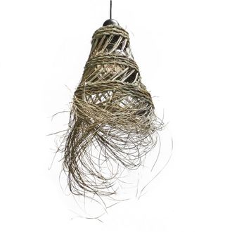 Wonderlamp Lampara colgante natural de esparto con flecos &oslash;30cm