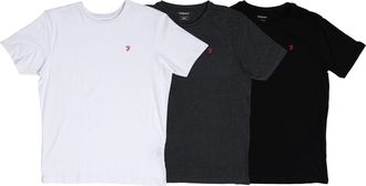 Farah Heren Colney T-Shirt (Pak van 3) (Zwart/Grijs/Wit)