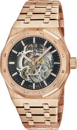Gevril Group Gotham Automatic Bracelet Watch, 41mm in Rose Gold at Nordstrom Rack