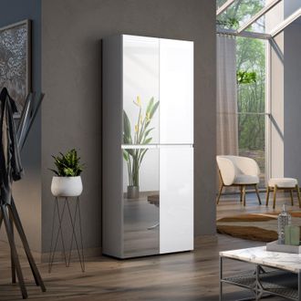 Levante Scarpiera Xxl A 4 Ante E 2 Specchi Mister Made In Italy Cm 90x35x200h