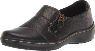 Clarks Womens Cora Harbor Shoes, Color Black Leather, Size: 7.5 UK Wide