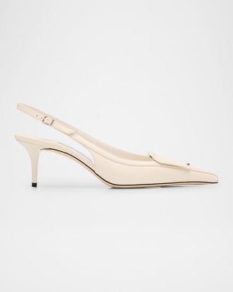 Jimmy Choo London Frances Leather Slingback Pumps