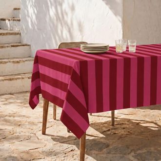 Muare Home Mantel antimanchas xl 100% algod&oacute;n rojo y rosa 180x250 cm