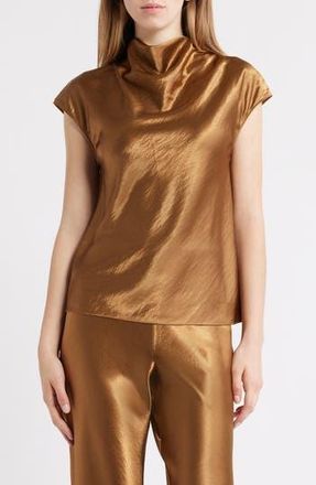 Rails Loretta Bias Cut Satin Top in Ginger at Nordstrom Rack, Size X-Large