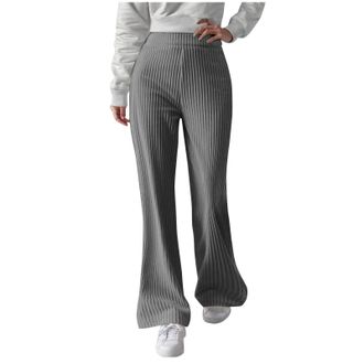 Generic Flared Corduroy Trousers Women Bootcut Pants Solid Color Pants Bootleg Cord Pant Comfort Casual Long Trousers Womens Casual Stretch High Waisted Wide 