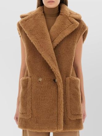 Max Mara double-breasted sleeveless vest front pockets