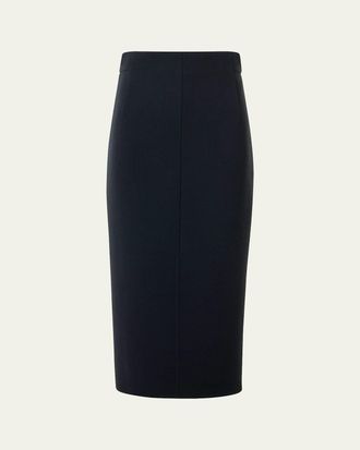 Akris Wool Crepe Midi Pencil Skirt