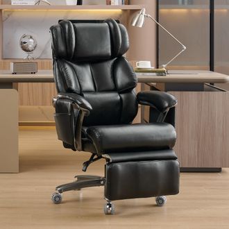 STILVORA 002-xxl Silla De Oficina Ergon&oacute;mica, Silla De Jefe C&oacute;moda Con Funci&oacute;n De Masaje Y Calefacci&oacute;n, Cuero Pu, Reposapi&eacute;s, Giratoria, Respaldo Ajustable, Ha