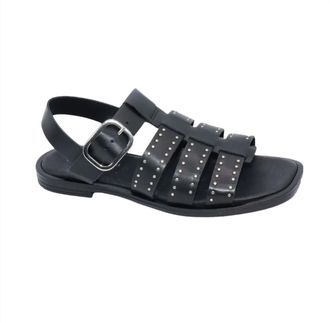 Eric Michael Womens Julia T-Strap Sandal In Black/silver