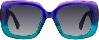 Kurt Geiger 55mm Sunglasses in Teal/dark Grey Sf at Nordstrom