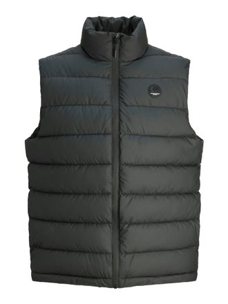 Jack & Jones Steppweste JACK & JONES JCOPOINT PU BODYWARMER, Herren, Gr. L, schwarz, Web, Obermaterial: 100% Polyester, unifarben, regular fit, Westen Steppweste